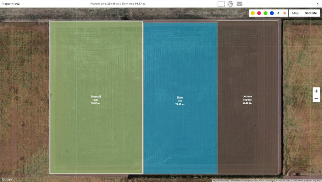Produce Crop Field Map